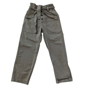 BDG Pants Women S Green Paperbag Waist Utility‎ Cargo Straight Leg Cotton
